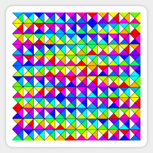 Colorful Diamond Square Quarter Black Lines Sticker